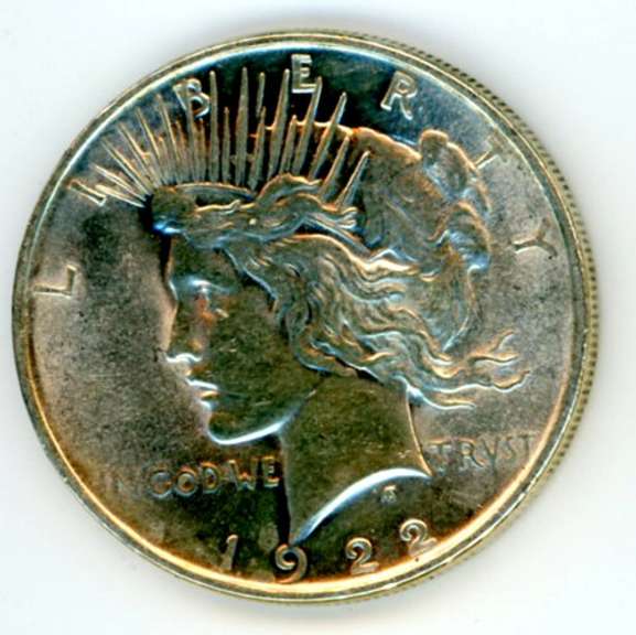 Uncirculated 1922 Peace Silver Dollar