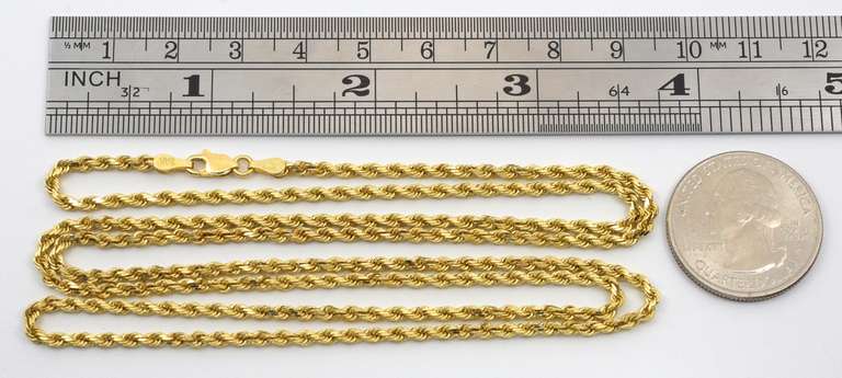 Useful 30" 14k Solid Rope Necklace