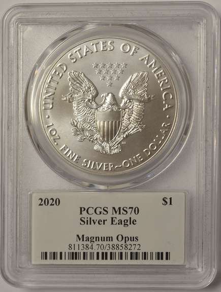 2020 American Silver Eagle PCGS MS70 Legacy Collection Magnum Opus