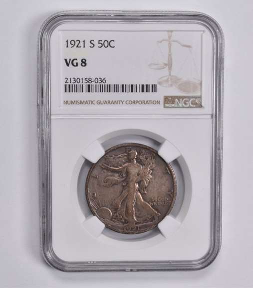 VG8 1921-S Walking Liberty Half Dollar NGC