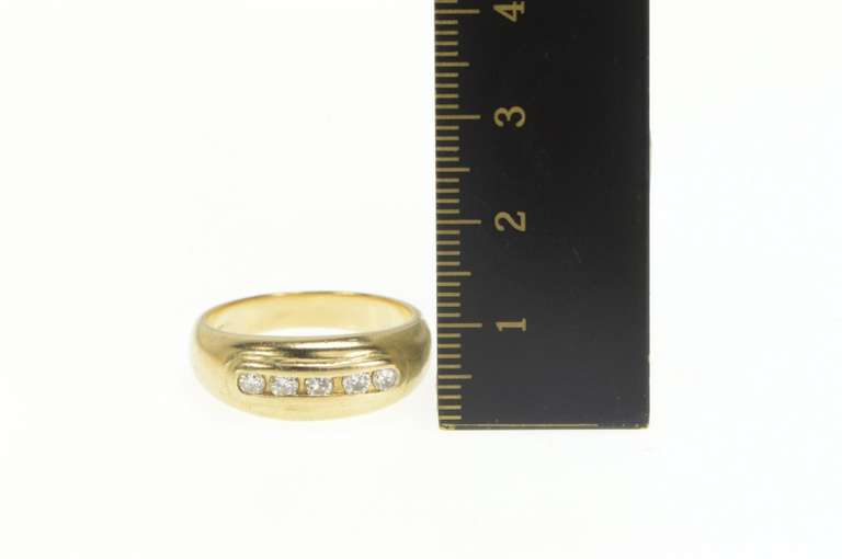 14K Yellow Gold 0.35 Ctw Diamond Classic Wedding Band Ring