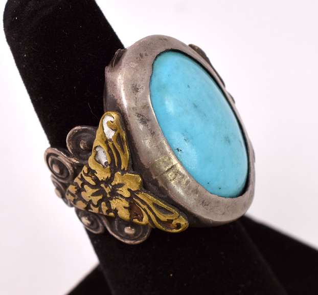 Stunning 12.17CTS Turquoise Ring in Sterling Silver