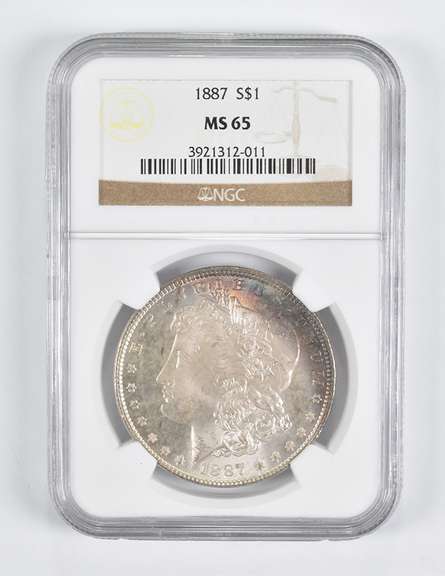 MS65 1887 Morgan Silver Dollar NGC Toned!