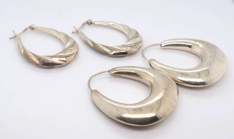 Lot of 2 Pairs of Sterling Silver Earrings