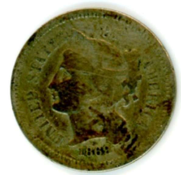 1869 Three Cent Nickel
