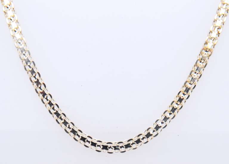 Set of Vintage Italian Sterling Silver Necklace and Bracelet