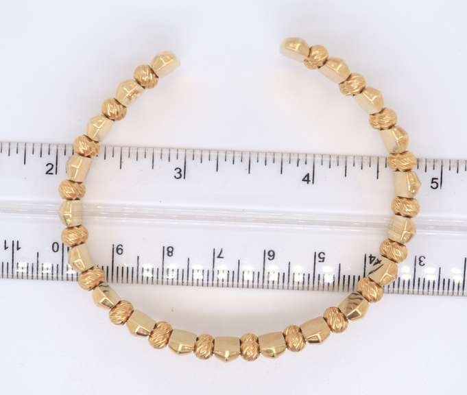 Handsome Yellow Gold Wide Cuff Bangle