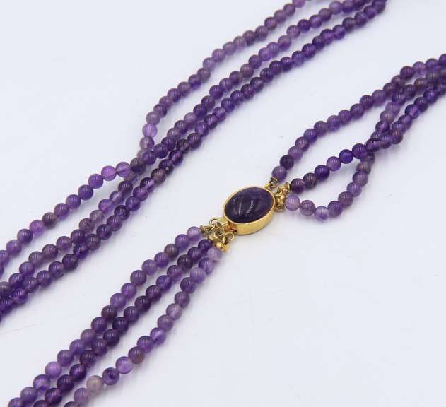 Fantastic Amethyst Multi Strand Beads Necklace