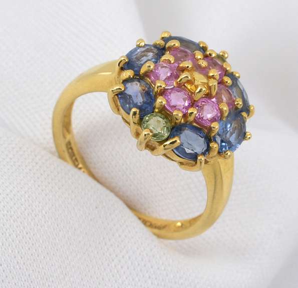 Four Colors of Sapphires Flower Rong