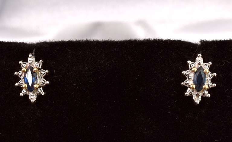 Dazzling Sapphire and Diamond Earrings in Yellow Gold