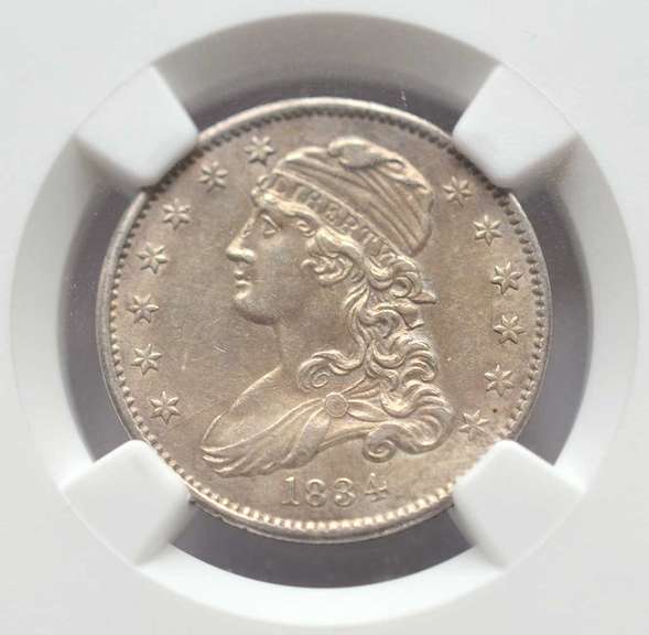 1834 Capped Bust Quarter NGC AU Details Cleaned, Scratched.