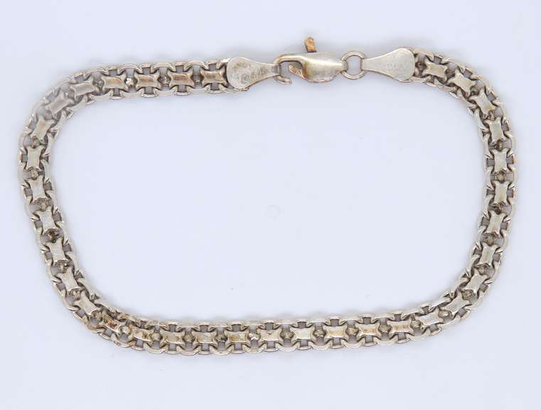 Vintage Sterling Silver Fancy Link Bracelet