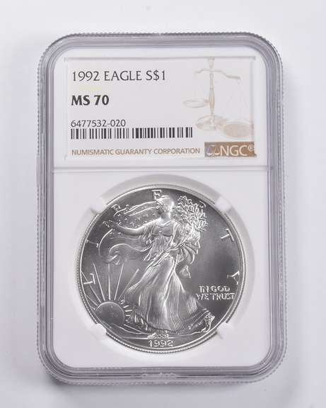 MS70 1992 American Silver Eagle NGC