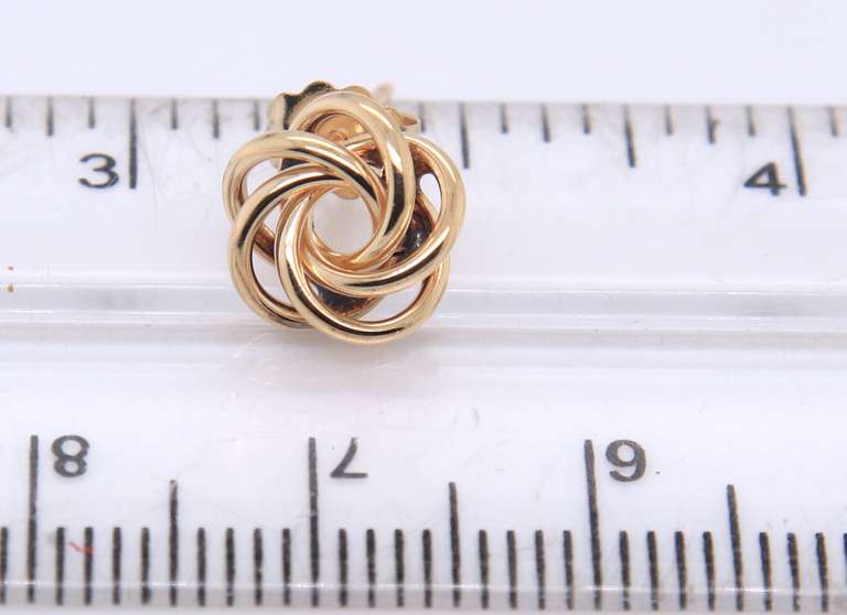 Amazing Yellow Gold Love Knot Earrings