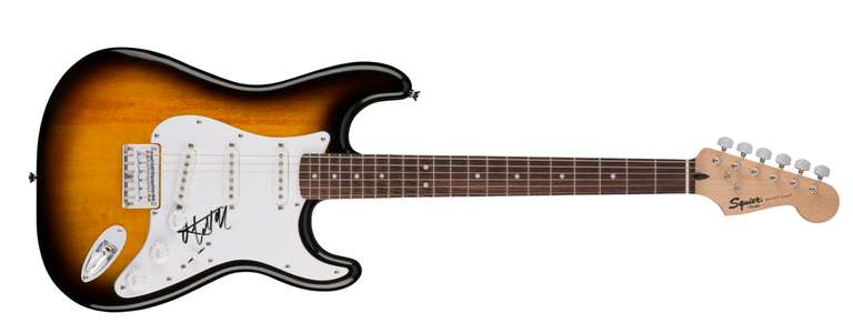The Rolling Stones Mick Jagger Autographed Fender Sunburst Guitar Exact Proof