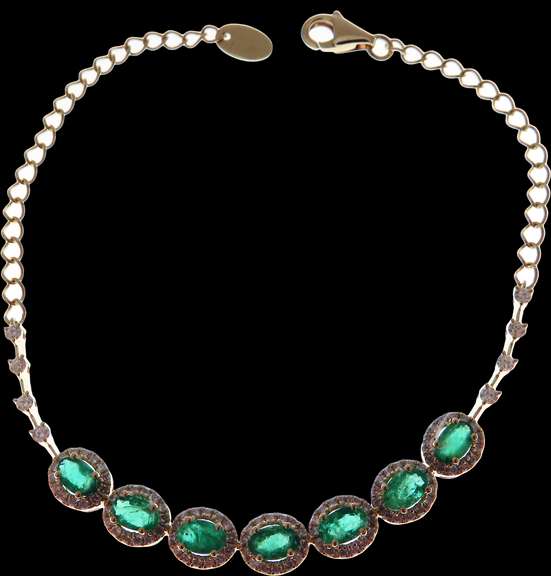 Exceptional 18kt Yellow Gold Emerald and Diamond Bracelet
