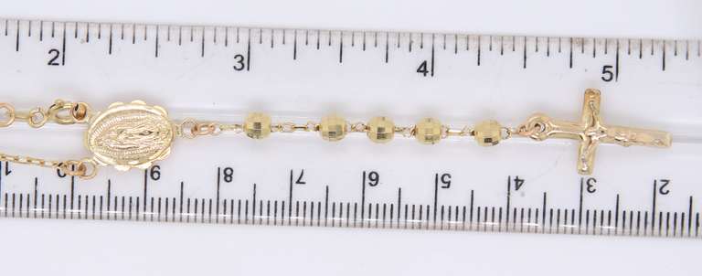Graceful Yellow Gold Rosary Necklace