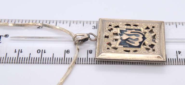 Vintage Sterling Silver Allah Pendant on Chain