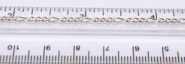 Vintage Italian Sterling Silver Figaro Chain Necklace