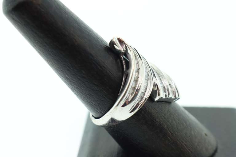 LADIES DIAMOND COCKTAIL RING CRAFTED IN 10K WHITE GOLD