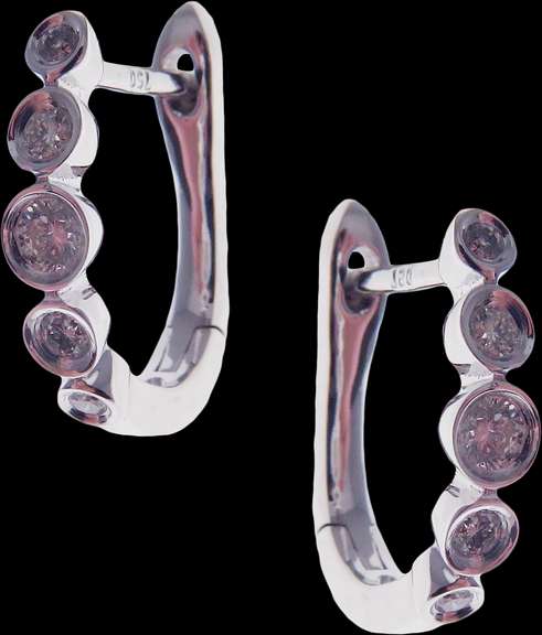 Abstract Quintuple Diamond Set 18k White Gold Earrings