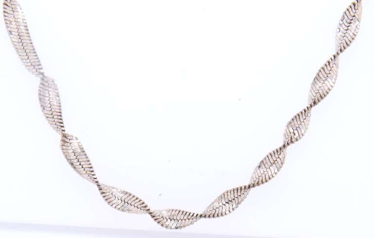 Vintage Italian Sterling Silver Rope Chain Necklace