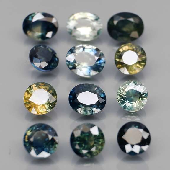 Heated only! 5.67ct mixed cut Sapphire set
