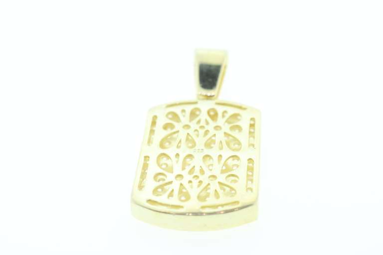 MENS STERLING WITH CRYSTALS DOG TAG- HEAVY.