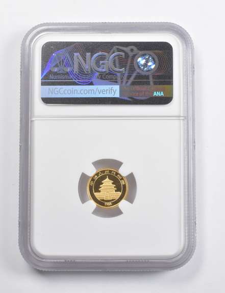 MS69 1998 China 5 Yuan Gold Panda Small Date NGC