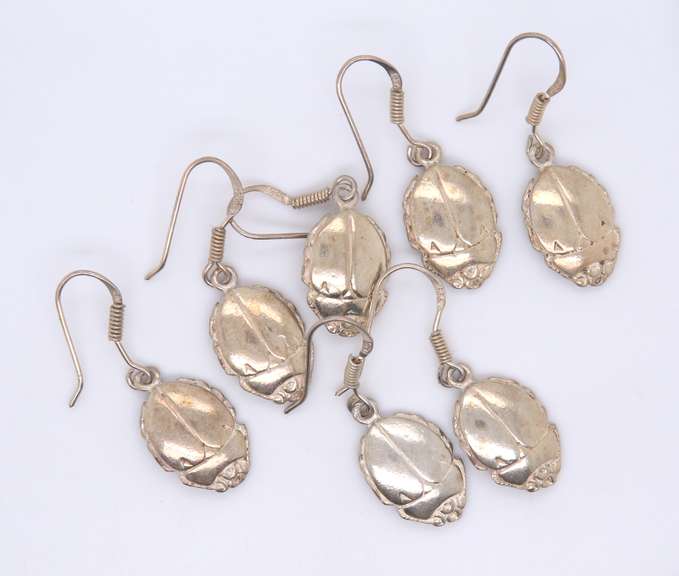 Group Lot of Vintage 925 Sterling Silver Dangle Earrings