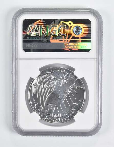 Error MS69 2021 Peace Silver Dollar High Relief ER Struck Thru NGC