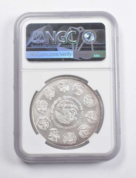 1999 Mo Mexico 1 Silver Onza OBV Of 2000 Mulle Det. NGC