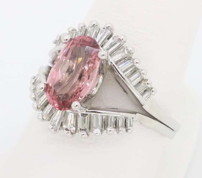 Pink Tourmaline & Diamond Cocktail Ring
