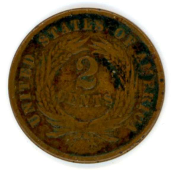1864 Large Motto Two Cent Piece