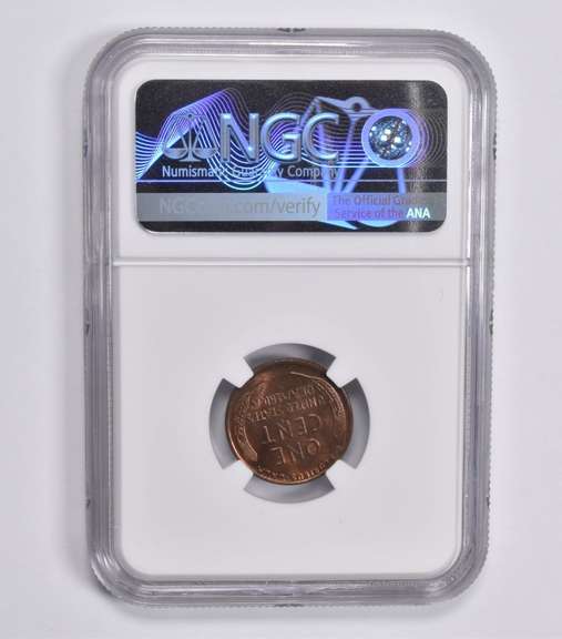 MS63 RB 1918 Lincoln Wheat Cent NGC