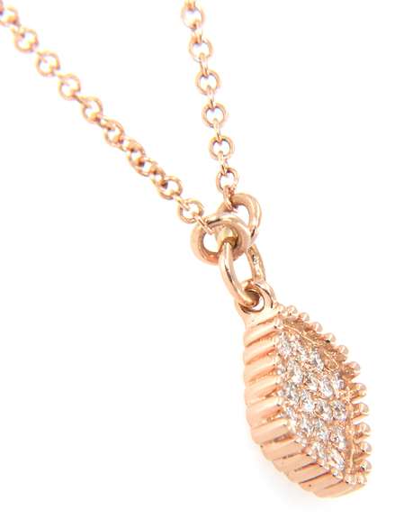 New Gabriel & Co Rose Gold Pave Diamond Beaded Pendant on Chain