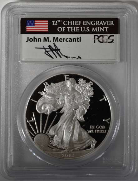 2013-W Proof American Silver Eagle PCGS PR69DCAM Mercanti Signature