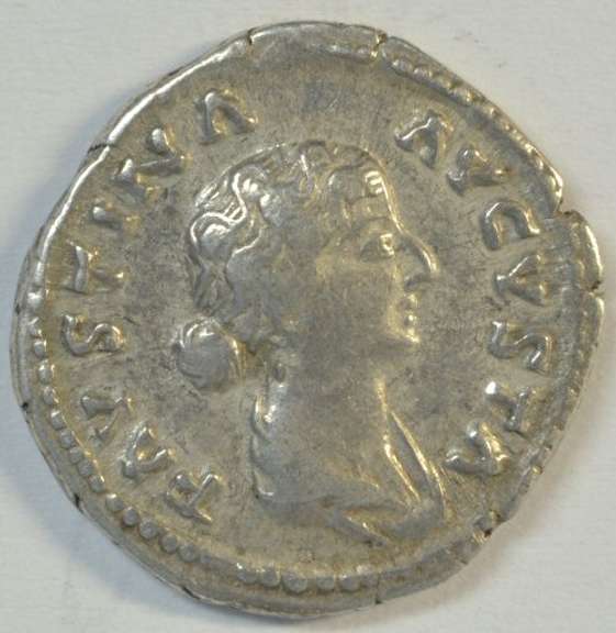 Great Faustina Jr Roman Silver Denarius, from 145 AD