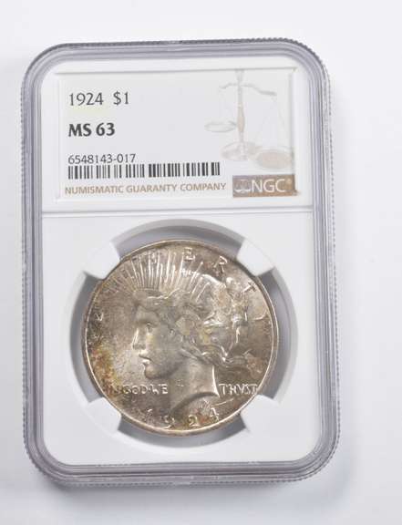 MS63 1924 Peace Silver Dollar NGC - Great Done