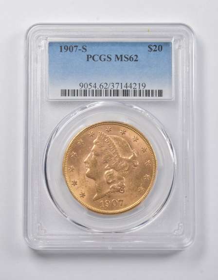MS62 1907-S $20 Liberty Head Gold Double Eagle PCGS