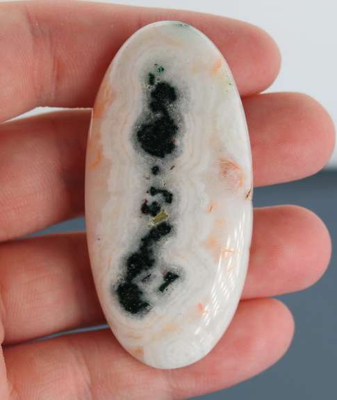 Black and white 109.10ct Dot Agate cabochon