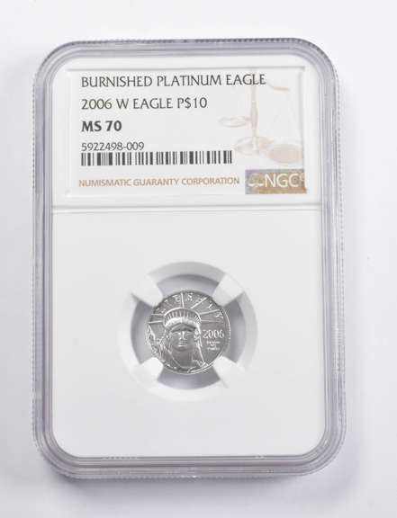 MS70 2006-W $10 American Burnished 1/10 Oz .999 Platinum Eagle NGC