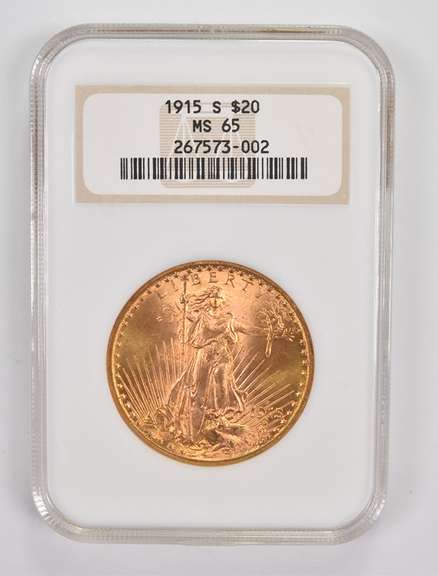 MS65 1915-S $20 Saint-Gaudens Gold Double Eagle - Graded NGC