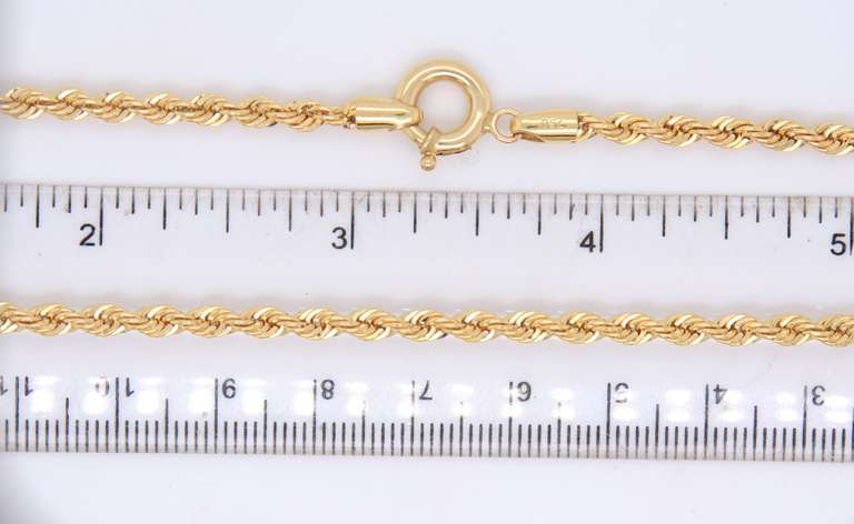 18KT Yellow Gold Dazzeling Rope Chain Necklace