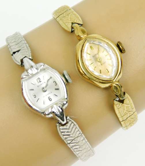 2 Ladies Vintage Buren 17 Jewels Watches, Runs