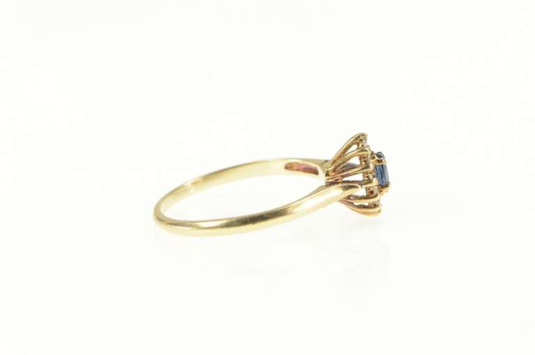 14K Yellow Gold Marquise Emerald Diamond Halo Engagement Ring