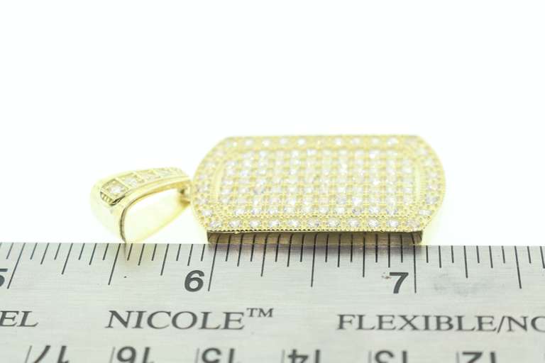 MENS STERLING WITH CRYSTALS DOG TAG- HEAVY.