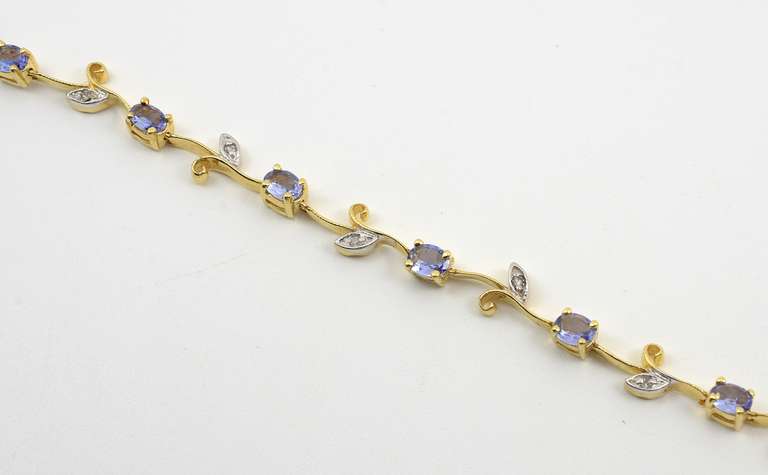 Sweet Feminine Tanzanite & Diamond Bracelet