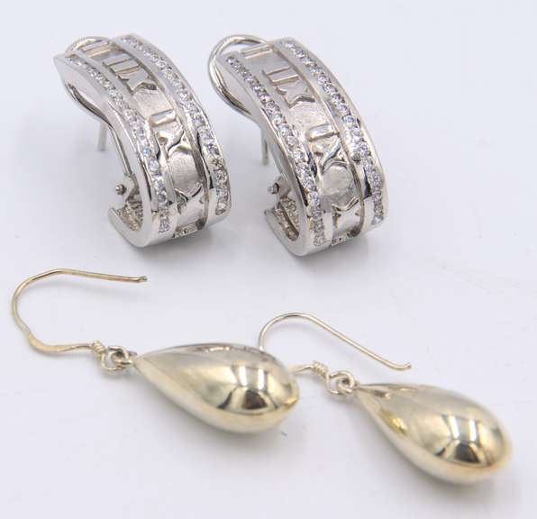 Group Lot of 2 Vintage Sterling Silver Earrings