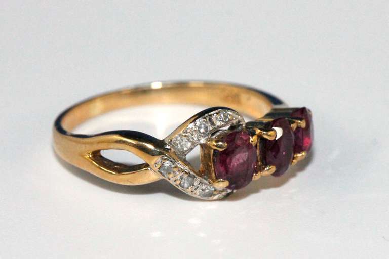 Sparkling Ruby & Diamond Ring in 14k